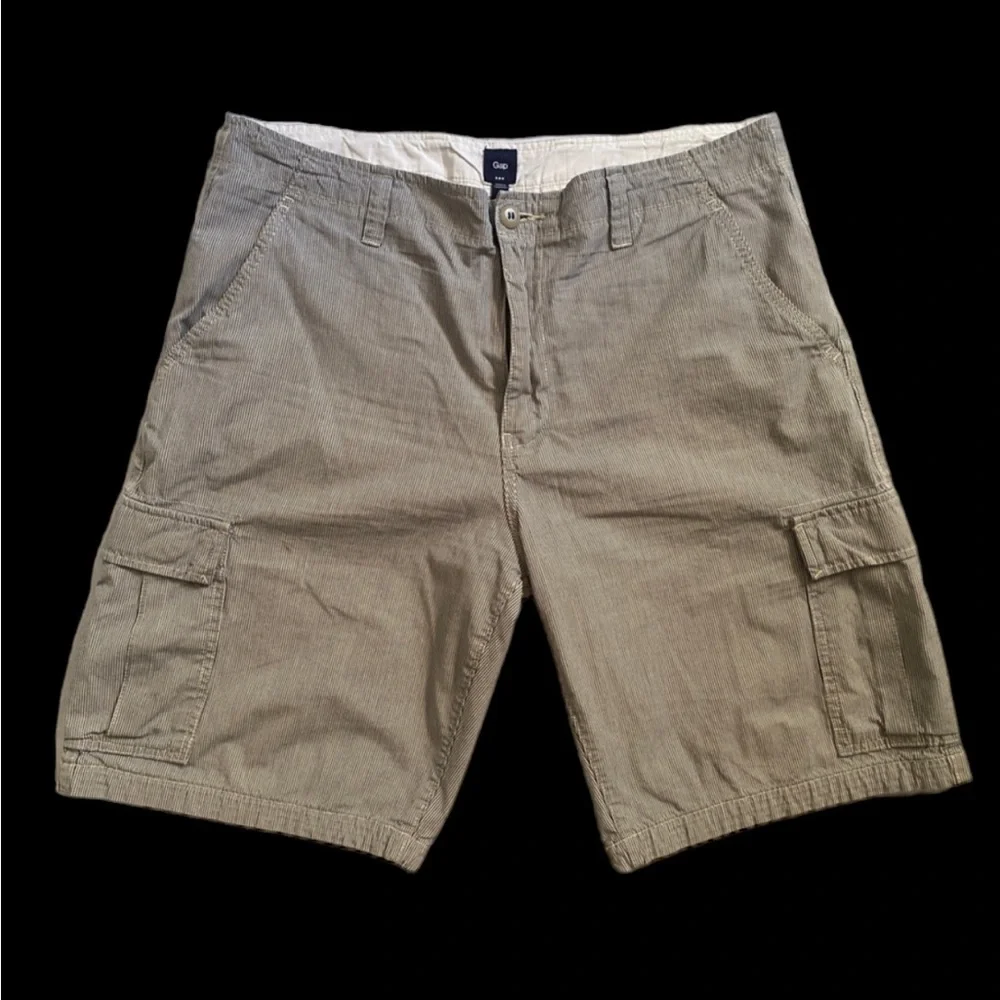 Gap Men’s Blue/White Striped‎ Cotton Cargo Shorts Size 36
